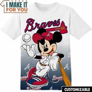 MLB Atlanta Braves Disney Mickey T-Shirt, Perfect Gift for Any MLB Fan