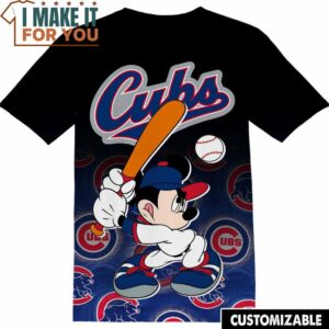 MLB Chicago Cubs Black Disney Mickey T-Shirt, Perfect Gift for Any MLB Fan