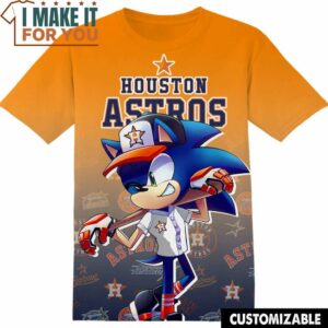 MLB Houston Astros Sonic the Hedgehog T-Shirt, Perfect Gift for Any MLB Fan
