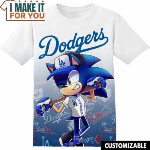 MLB Los Angeles Dodgers Sonic the Hedgehog T-Shirt, Perfect Gift for Any MLB Fan