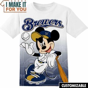 MLB Milwaukee Brewers Disney Mickey T-Shirt, Perfect Gift for Any MLB Fan