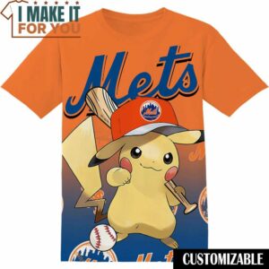 MLB New York Mets Pokemon Pikachu T-Shirt, Perfect Gift for Any MLB Fan