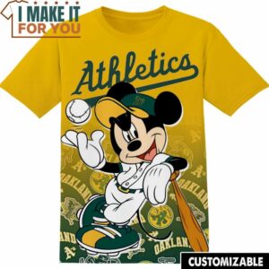 MLB Oakland Athletics Disney Mickey T-Shirt, Perfect Gift for Any MLB Fan