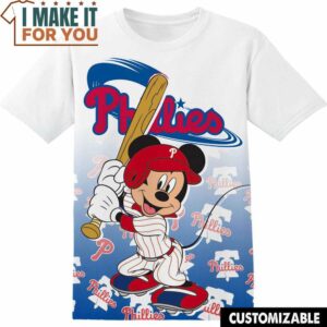 MLB Philadelphia Phillies Disney Mickey T-Shirt, Perfect Gift for Any MLB Fan