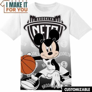 NBA Brooklyn Nets Disney Mickey T-Shirt, Perfect NBA Graphic Tee for Fan