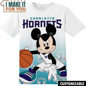 NBA Charlotte Hornets Disney Mickey T-Shirt, Perfect NBA Graphic Tee for Fan