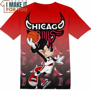 NBA Chicago Bulls Disney Mickey T-Shirt, Perfect NBA Graphic Tee for Fan