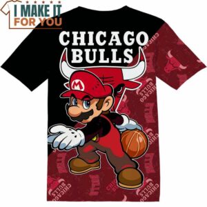 NBA Chicago Bulls Super Mario T-Shirt, Perfect NBA Graphic Tee for Fan
