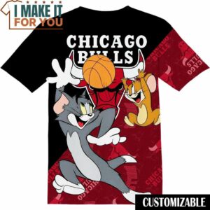 NBA Chicago Bulls Tom And Jerry T-Shirt, Perfect NBA Graphic Tee for Fan