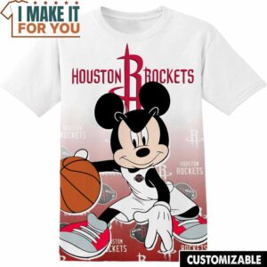 NBA Houston Rockets Disney Mickey T-Shirt, Perfect NBA Graphic Tee for Fan