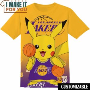 NBA Los Angeles Lakers Pokemon Pikachu T-Shirt, Perfect NBA Graphic Tee for Fan