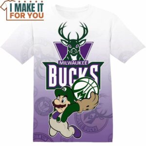 NBA Milwaukee Bucks Mario T-Shirt, Perfect NBA Graphic Tee for Fan