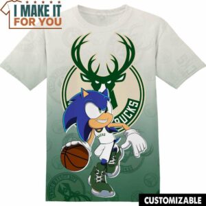 NBA Milwaukee Bucks Sonic Play Basketball T-Shirt, Perfect NBA Graphic Tee for Fan