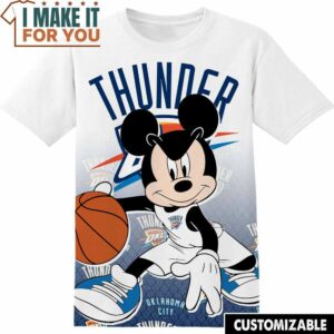 NBA Oklahoma City Thunder Disney Mickey T-Shirt, Perfect NBA Graphic Tee for Fan