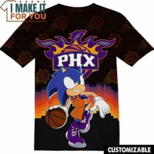NBA Phoenix Suns Sonic the Hedgehog T-Shirt, Perfect NBA Graphic Tee for Fan