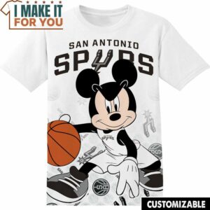 NBA San Antonio Spurs Disney Mickey T-Shirt, Perfect NBA Graphic Tee for Fan
