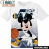 NBA Utah Jazz Disney Mickey T-Shirt, Perfect NBA Graphic Tee for Fan