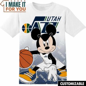 NBA Utah Jazz Disney Mickey T-Shirt, Perfect NBA Graphic Tee for Fan