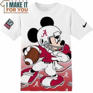 NFL Alabama Crimson Tide Mickey T-Shirt, NFL Graphic Tee for Men, Women, and Kids