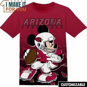 NFL Arizona Cardinals Disney Mickey T-Shirt, NFL Graphic Tee for Men, Women, and Kids