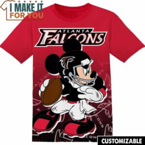 NFL Atlanta Falcons Mickey T-Shirt, NFL Graphic Tee for Men, Women, and Kids