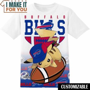 NFL Buffalo Bills Pokemon Pikachu T-Shirt, NFL Graphic Tee for Men, Women, and Kids