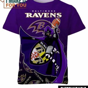 NFL Baltimore Ravens Teen Titans Raven T-Shirt, NFL Graphic Tee for Men, Women, and Kids