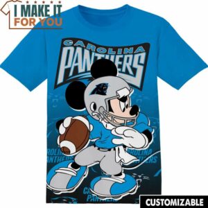 NFL Carolina Panthers Mickey T-Shirt, NFL Graphic Tee for Men, Women, and Kids
