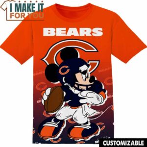 NFL Chicago Bears Disney Mickey T-Shirt, NFL Graphic Tee for Men, Women, and Kids