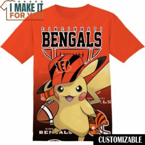 NFL Cincinnati Bengals Pokemon Pikachu T-Shirt, NFL Graphic Tee for Men, Women, and Kids