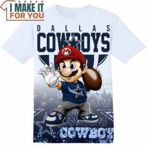 NFL Dallas Cowboys Super Mario T-Shirt, NFL Graphic Tee for Men, Women, and Kids