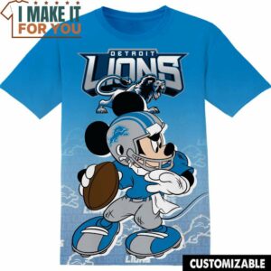NFL Detroit Lions Disney Mickey T-Shirt, NFL Graphic Tee for Men, Women, and Kids