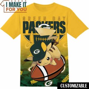 NFL Green Bay Packers Pokemon Pikachu T-Shirt, NFL Graphic Tee for Men, Women, and Kids