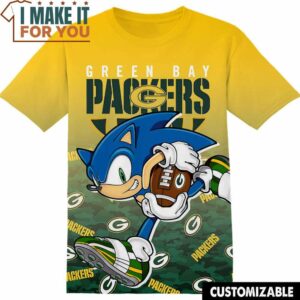 NFL Green Bay Packers Sonic the Hedgehog T-Shirt, NFL Graphic Tee for Men, Women, and Kids