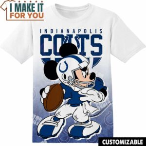 NFL Indianapolis Colts Disney Mickey T-Shirt, NFL Graphic Tee for Men, Women, and Kids