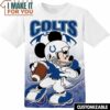NFL Indianapolis Colts Youth Disney Mickey T-Shirt, NFL Graphic Tee for Men, Women, and Kids