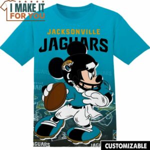 NFL Jacksonville Jaguars Mickey T-Shirt, NFL Graphic Tee for Men, Women, and Kids