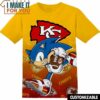 NFL Kansas City Chiefs Sonic the Hedgehog T-Shirt, NFL Graphic Tee for Men, Women, and Kids