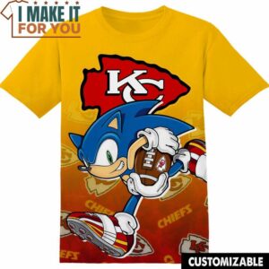 NFL Kansas City Chiefs Sonic the Hedgehog T-Shirt, NFL Graphic Tee for Men, Women, and Kids