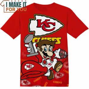 NFL Kansas City Chiefs Super Mario T-Shirt, NFL Graphic Tee for Men, Women, and Kids