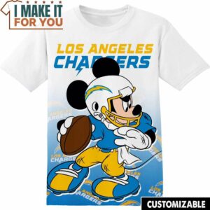 NFL Los Angeles Chargers Disney Mickey T-Shirt, NFL Graphic Tee for Men, Women, and Kids