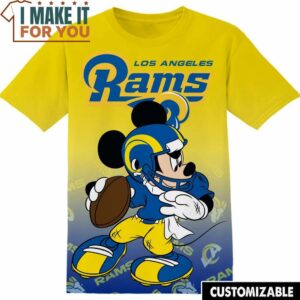 NFL Los Angeles Rams Mickey T-Shirt, NFL Graphic Tee for Men, Women, and Kids