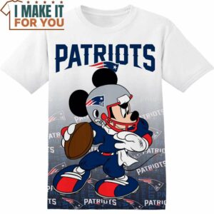 NFL New England Patriots Disney Mickey T-Shirt, NFL Graphic Tee for Men, Women, and Kids