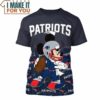 NFL New England Patriots Gray Disney Mickey T-Shirt, NFL Graphic Tee for Men, Women, and Kids