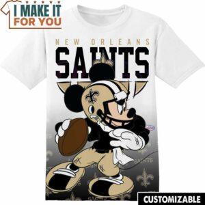 NFL New Orleans Saints Mickey T-Shirt, NFL Graphic Tee for Men, Women, and Kids