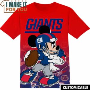 NFL New York Giants Disney Mickey T-Shirt, NFL Graphic Tee for Men, Women, and Kids