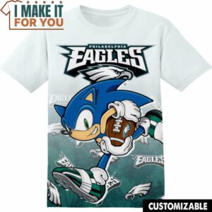 NFL Philadelphia Eagles Sonic the Hedgehog T-Shirt, NFL Graphic Tee for Men, Women, and Kids