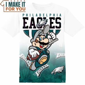 NFL Philadelphia Eagles Super Mario T-Shirt, NFL Graphic Tee for Men, Women, and Kids
