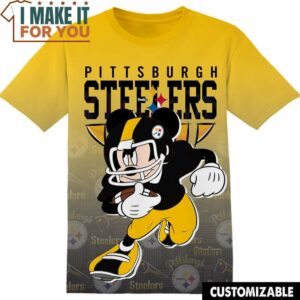 NFL Pittsburgh Steelers Mickey Football Player T-Shirt, NFL Graphic Tee for Men, Women, and Kids