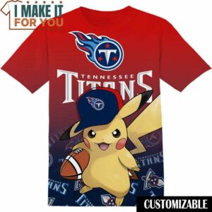 NFL Tennessee Titans Pokemon Pikachu T-Shirt, NFL Graphic Tee for Men, Women, and Kids